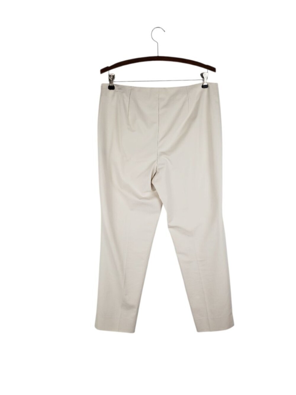 Lafayette 148 New York Stanton Slim Leg Ankle Pant Ivory Khaki Stretch Womens 10 - Picture 2 of 10